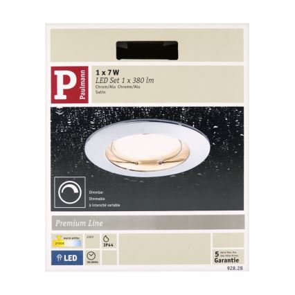 Paulmann 92828 - LED/7W Dimmbare Badezimmer Einbauleuchte COIN 230V IP44