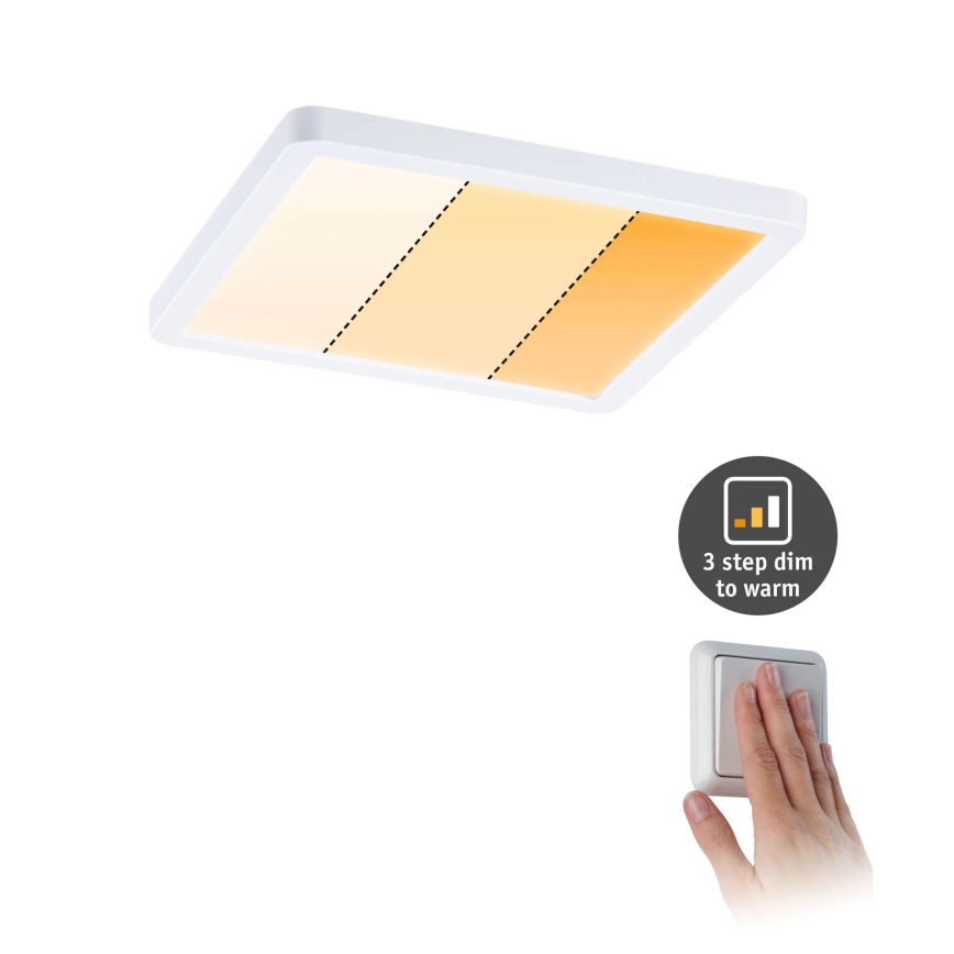 Paulmann 92993 - LED/13W IP44 Badezimmer-Einbauleuchte AREO 230V 2000/3000/4000K 17,5x17,5 cm weiß