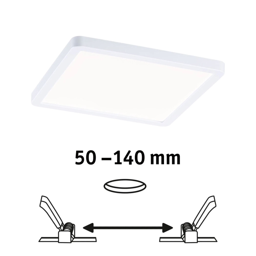 Paulmann 93059 - LED/13W IP44 Dimmbare Badezimmer-Einbauleuchte AREO 230V 17,5x17,5 cm weiß
