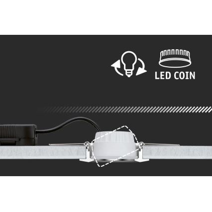 Paulmann 93080 - SET 3xLED/6W IP23 Dimmbares Badezimmer-Einbauleuchte COIN 230V