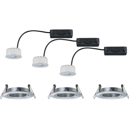 Paulmann 93943 - SET 3xLED/6,8W IP23 dimmbar Badezimmer-Einbauleuchte COIN 230V