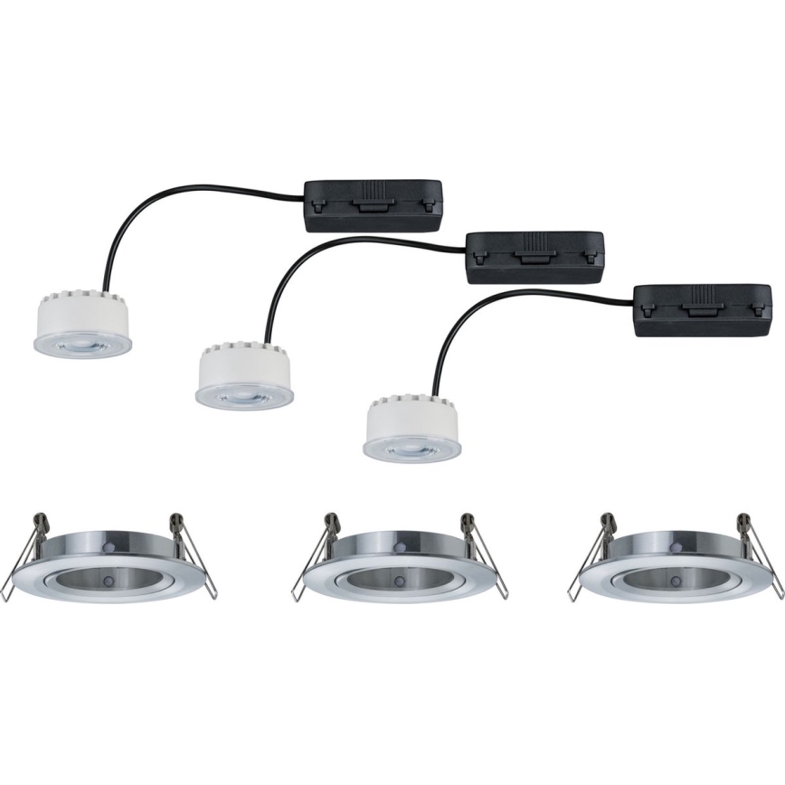 Paulmann 93943 - SET 3xLED/6,8W IP23 dimmbar Badezimmer-Einbauleuchte COIN 230V