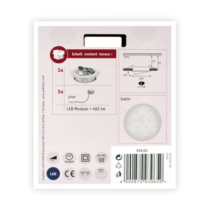 Paulmann 93965 - LED/7W Dimmbares Badezimmerleuchte COIN 230V