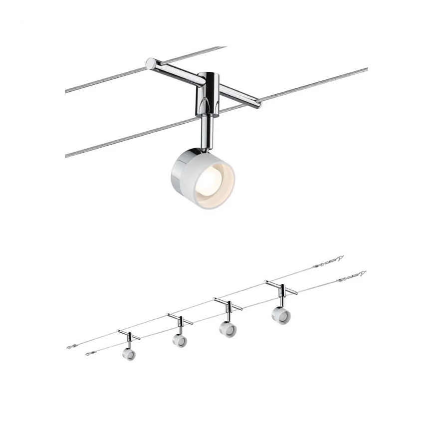 Paulmann 94080 - SET 4xLED/4,8W Einbaustrahler für Seilsystem STAGE 230V glänzender Chrom