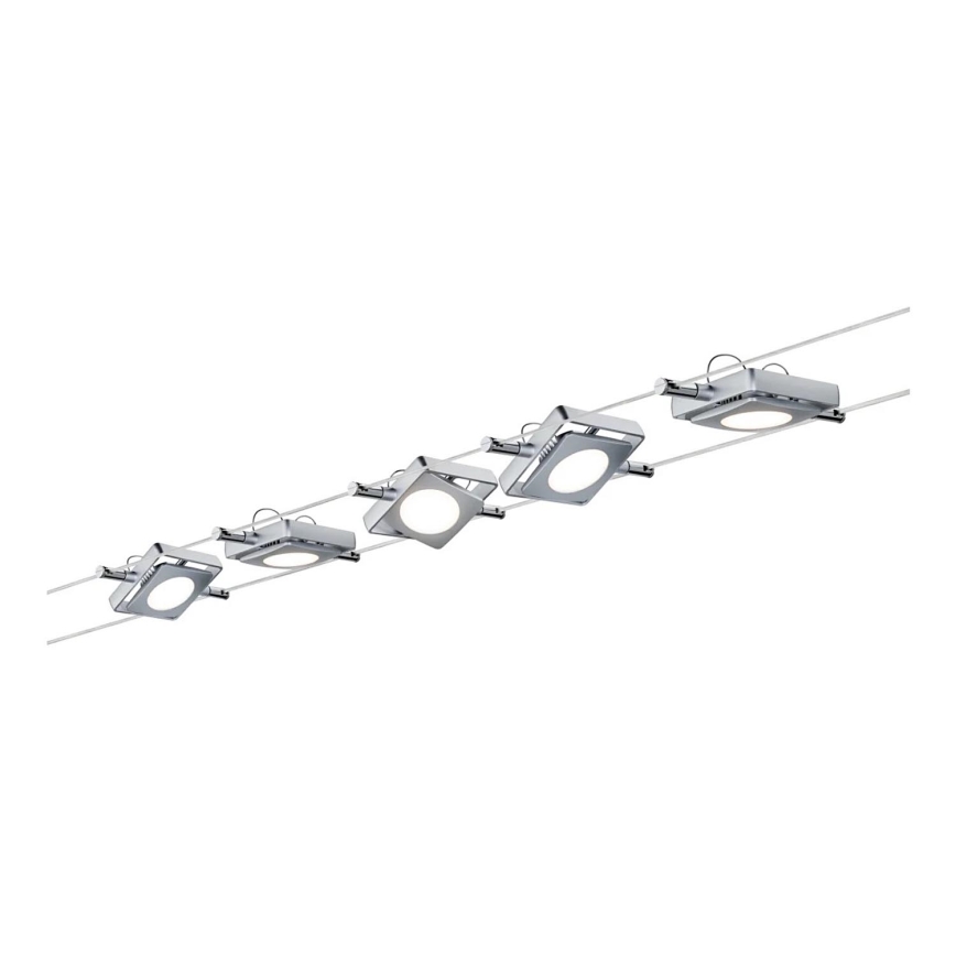 Paulmann 94108 - SET 5xLED/4,3W Einbauleuchte für Seilsystem MAC 230V mattchrom