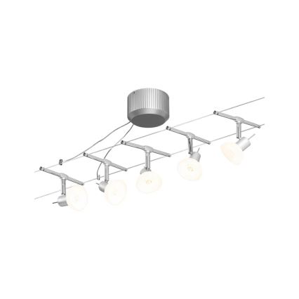 Paulmann 94136 - SET 5xGU5,3/10W Einbaustrahler für Seilsystem SHEELA 230V glänzender Chrom