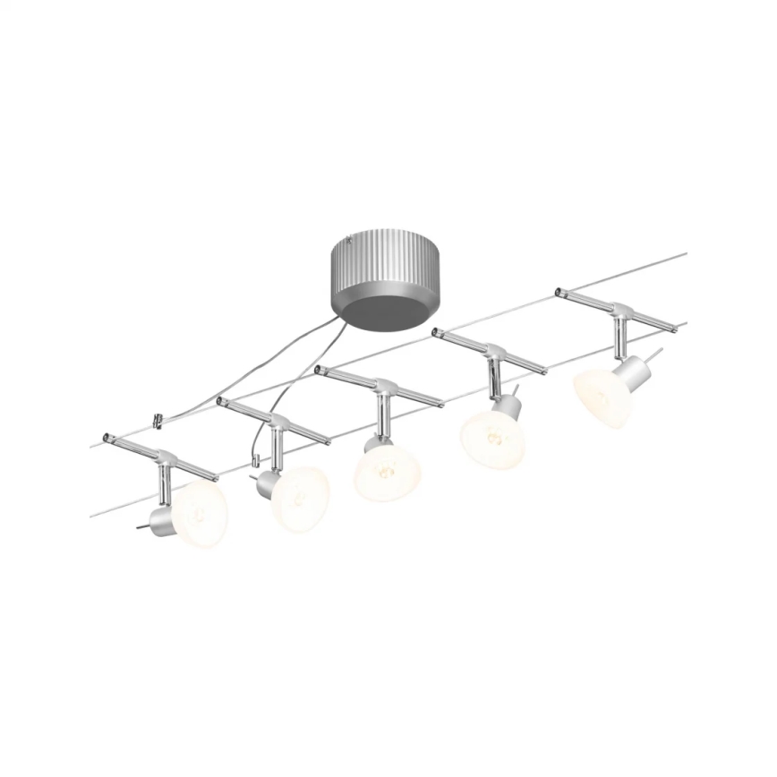 Paulmann 94136 - SET 5xGU5,3/10W Einbaustrahler für Seilsystem SHEELA 230V glänzender Chrom