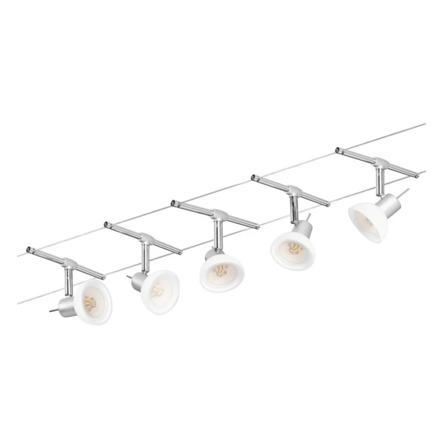 Paulmann 94136 - SET 5xGU5,3/10W Einbaustrahler für Seilsystem SHEELA 230V glänzender Chrom