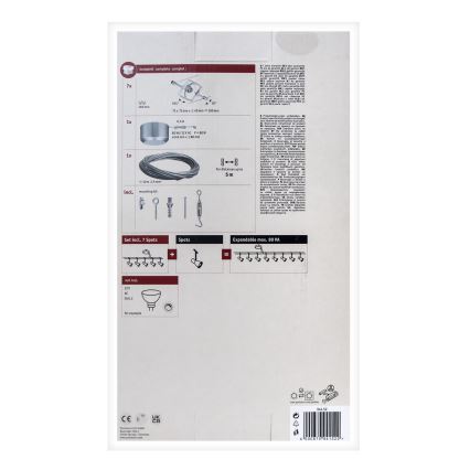 Paulmann 94152 - SET 7xGU5,3/10W Einbaustrahler für Seilsystem MAC 230V mattchrom