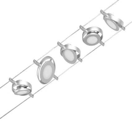 Paulmann 94414 - SET 5xLED/4,5W Einbauleuchte für Seilsystem ROUNDMAC 230V glänzender Chrom