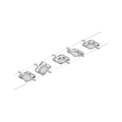 Paulmann 94420 - SET 5xLED/4,5W Einbauleuchte für Seilsystem MAC 230V mattchrom
