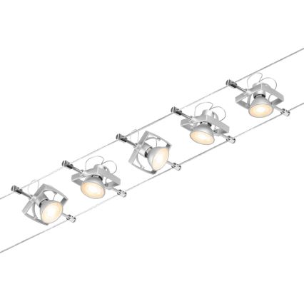 Paulmann 94430 - SET 5xGU5,3/10W Einbaustrahler für Seilsystem MAC 230V mattchrom