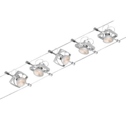 Paulmann 94430 - SET 5xGU5,3/10W Einbaustrahler für Seilsystem MAC 230V mattchrom