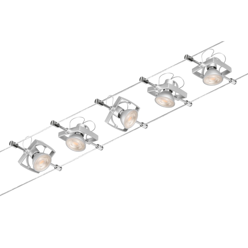 Paulmann 94430 - SET 5xGU5,3/10W Einbaustrahler für Seilsystem MAC 230V mattchrom