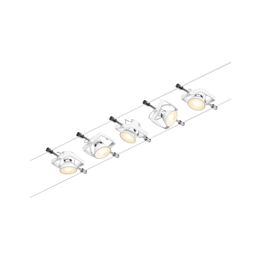 Paulmann 94432 - SET 5xGU5,3/10W Einbauleuchte für Seilsystem MAC 230V weiß
