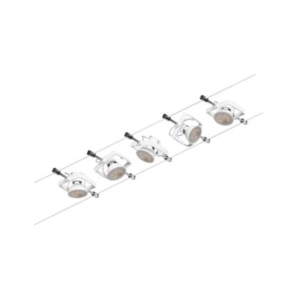 Paulmann 94432 - SET 5xGU5,3/10W Einbauleuchte für Seilsystem MAC 230V weiß