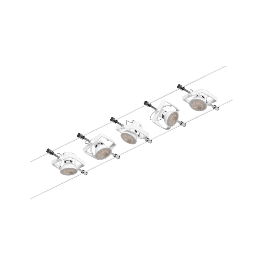 Paulmann 94432 - SET 5xGU5,3/10W Einbauleuchte für Seilsystem MAC 230V weiß