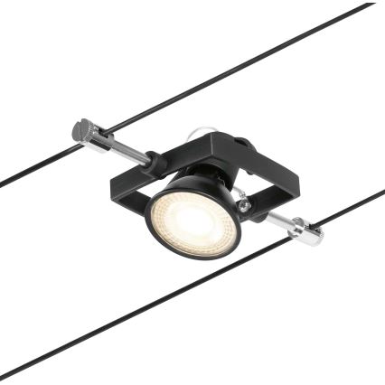 Paulmann 94434 - SET 5xGU5,3/10W Einbauleuchte für Seilsystem MAC 230V schwarz