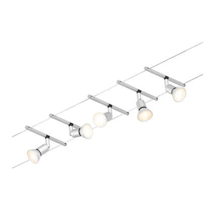 Paulmann 94442 - SET 5xGU5,3/10W Einbaustrahler für Seilsystem SALT 230V mattchrom