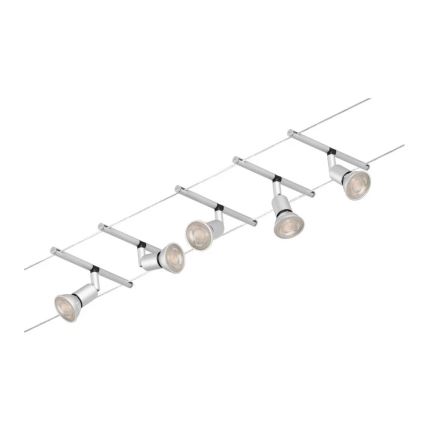 Paulmann 94442 - SET 5xGU5,3/10W Einbaustrahler für Seilsystem SALT 230V mattchrom
