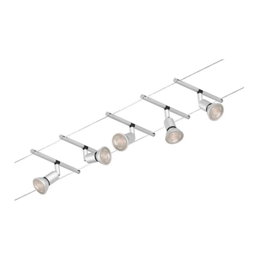 Paulmann 94442 - SET 5xGU5,3/10W Einbaustrahler für Seilsystem SALT 230V mattchrom