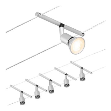 Paulmann 94442 - SET 5xGU5,3/10W Einbaustrahler für Seilsystem SALT 230V mattchrom