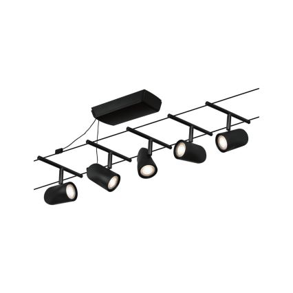Paulmann 94469 - SET 5xGU5,3/10W Einbauleuchte für Seilsystem CUP 230V schwarz