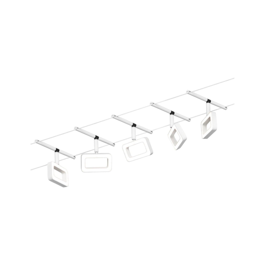 Paulmann 94483 - SET 5xLED/4,8W Einbauleuchte für das Seilsystem FRAME 230V Weiß
