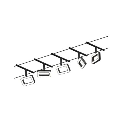 Paulmann 94485 - SET 5xLED/4,8W Einbauleuchte für das Seilsystem FRAME 230V schwarz