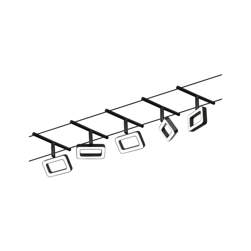 Paulmann 94485 - SET 5xLED/4,8W Einbauleuchte für das Seilsystem FRAME 230V schwarz