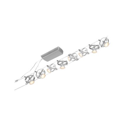 Paulmann 94490 - SET 8xGU5,3/7,5W Einbauleuchte für Seilsystem CARDAN 230V mattchrom