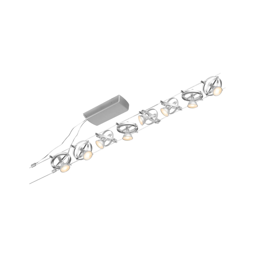 Paulmann 94490 - SET 8xGU5,3/7,5W Einbauleuchte für Seilsystem CARDAN 230V mattchrom