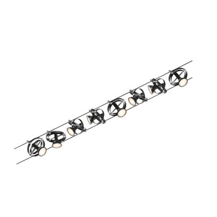 Paulmann 94494 - SET 8xGU5,3/7,5W Einbauleuchte für das Seilsystem CARDAN 230V schwarz