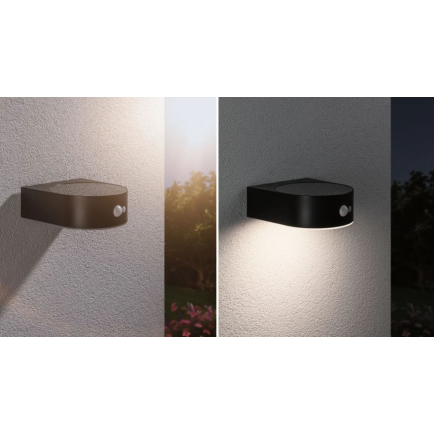 Paulmann 94570 - LED/5,5W IP44 Solar-Wandleuchte mit Sensor EILEEN 3,7V 2000 mAh