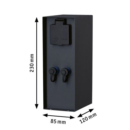Paulmann 94700 - Außensteckdosensäule RIO 2-fach SCHUKO 230V IP44