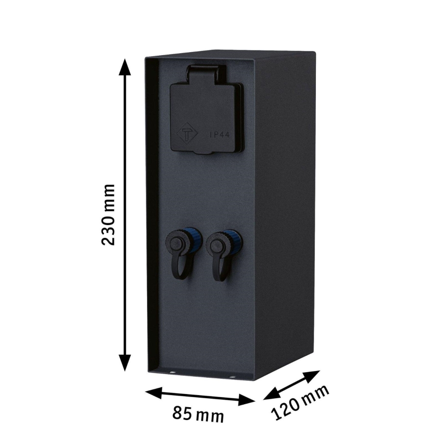 Paulmann 94700 - Außensteckdosensäule RIO 2-fach SCHUKO 230V IP44