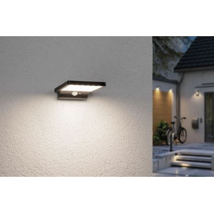 Paulmann 95393 - LED/4W IP44 Dimmbares solarbetriebenes Wandleuchte mit Sensor SOLVEIG 3,7V 2000 mAh