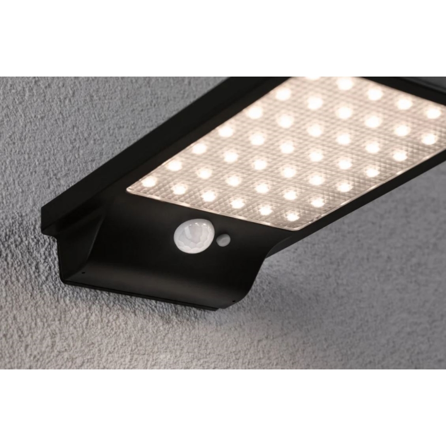 Paulmann 95393 - LED/4W IP44 Dimmbares solarbetriebenes Wandleuchte mit Sensor SOLVEIG 3,7V 2000 mAh