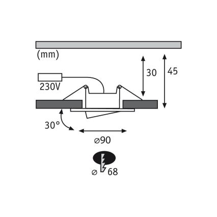 Paulmann 99933 - SET 3x LED/5,2W IP65 Dimmbares Badezimmer-Einbauleuchte 230V