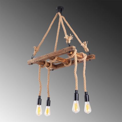Pendellampe EREBOS 4xE27/40W/230V braun