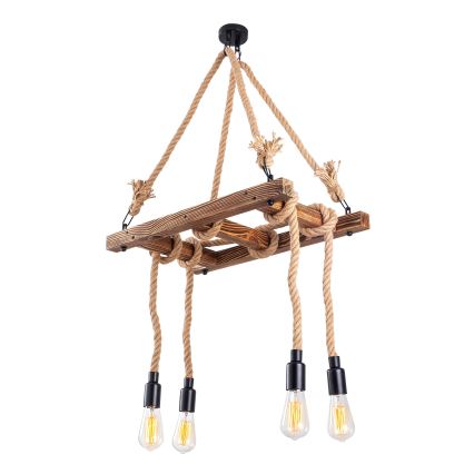 Pendellampe EREBOS 4xE27/40W/230V braun
