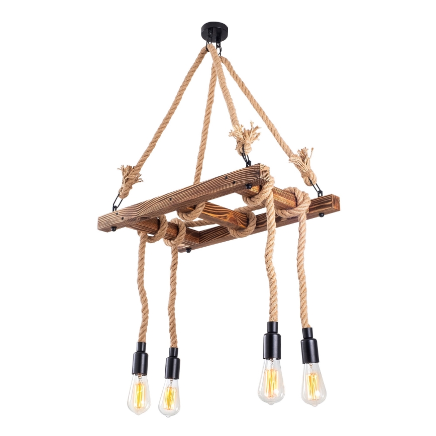 Pendellampe EREBOS 4xE27/40W/230V braun