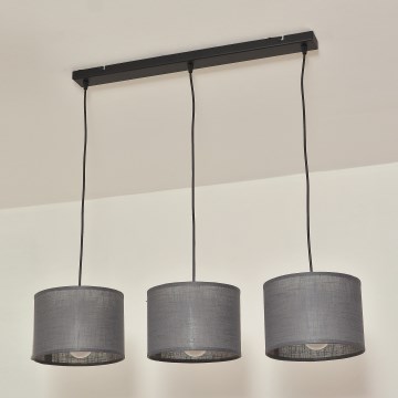 Pendelleuchte ALBA mit Kabelaufhängung, 3xE27/15W/230V, grau