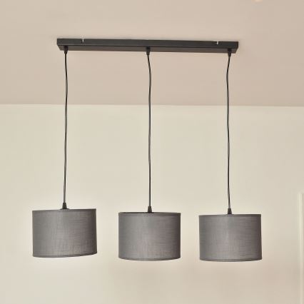 Pendelleuchte ALBA mit Kabelaufhängung, 3xE27/15W/230V, grau