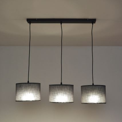 Pendelleuchte ALBA mit Kabelaufhängung, 3xE27/15W/230V, grau