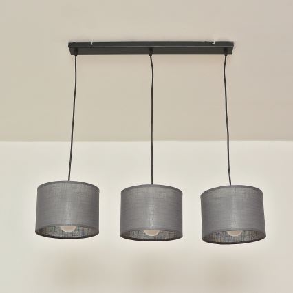 Pendelleuchte ALBA mit Kabelaufhängung, 3xE27/15W/230V, grau