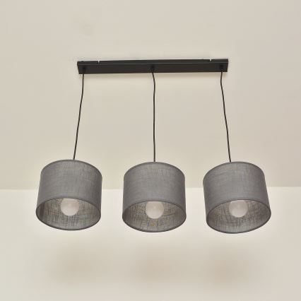 Pendelleuchte ALBA mit Kabelaufhängung, 3xE27/15W/230V, grau