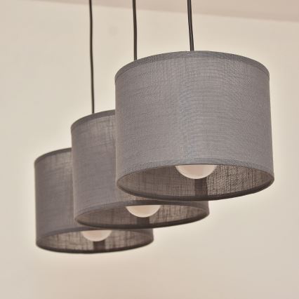 Pendelleuchte ALBA mit Kabelaufhängung, 3xE27/15W/230V, grau