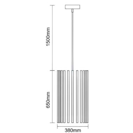 Pendelleuchte am Kabel 1× E27/60 W/230 V, Durchmesser 38 cm, Massivholz/Esche/Gummibaumholz