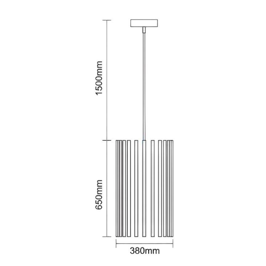 Pendelleuchte am Kabel 1× E27/60 W/230 V, Durchmesser 38 cm, Massivholz/Esche/Gummibaumholz